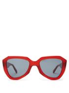 Matchesfashion.com Celine Eyewear - Aviator Acetate Sunglasses - Womens - Red Multi