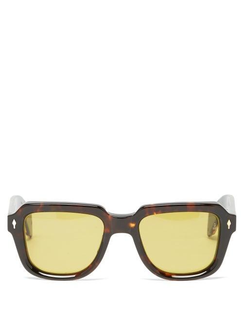 Matchesfashion.com Jacques Marie Mage - Taos Square Acetate Sunglasses - Mens - Tortoiseshell