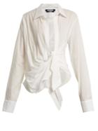 Jacquemus Bahia Knot-detail Draped Cotton Shirt Shirt