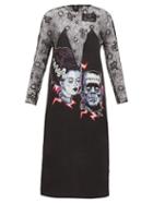 Matchesfashion.com Prada - Frankenstein Print Lace Dress - Womens - Black Multi