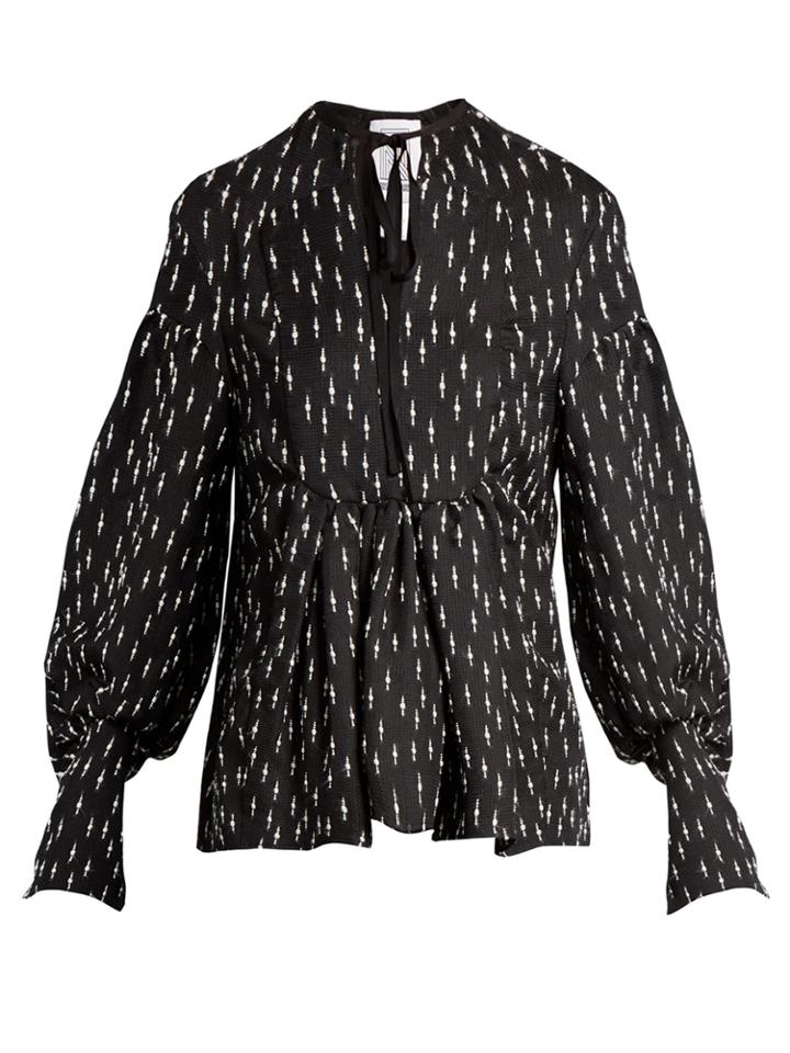 Rosie Assoulin Swash Buckler Balloon-sleeve Gazar Top