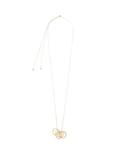 Matchesfashion.com Bottega Veneta - Five-ring Gold-plated Sterling-silver Necklace - Womens - Gold