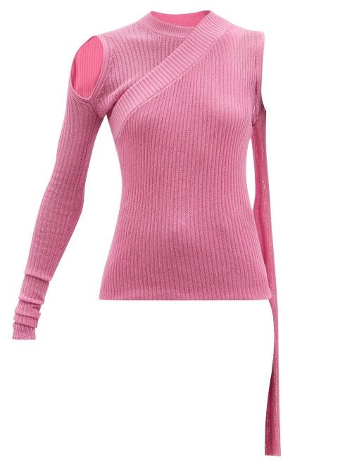 Matchesfashion.com Rick Owens - Banana Convertible Ribbed-cotton Dress Top - Womens - Pink