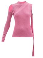 Matchesfashion.com Rick Owens - Banana Convertible Ribbed-cotton Dress Top - Womens - Pink