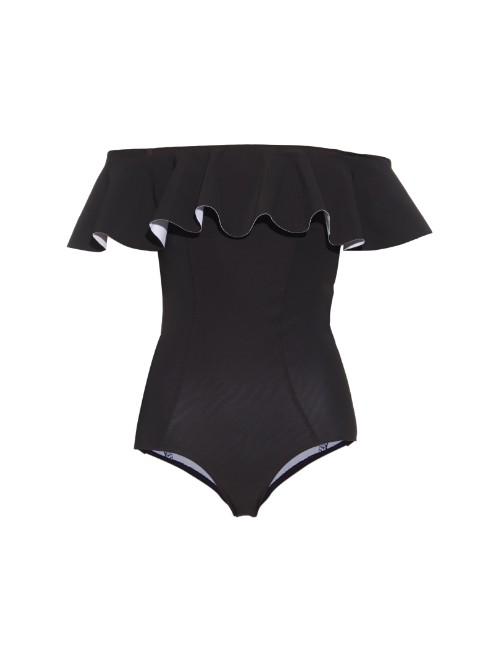 Lisa Marie Fernandez Mira Flounce Bonded Swimsuit