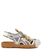 Matchesfashion.com Gucci - Logo Embossed Cut Out Leather Sandals - Womens - White Multi