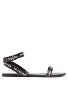 Matchesfashion.com Balenciaga - Logo Strap Black Sandals - Womens - Black White