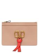 Matchesfashion.com Valentino - V Ring Leather Pouch - Womens - Nude