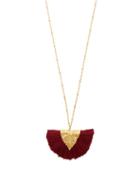 Matchesfashion.com Elise Tsikis - Los Craie Tassel Pendant Gold Plated Necklace - Womens - Burgundy