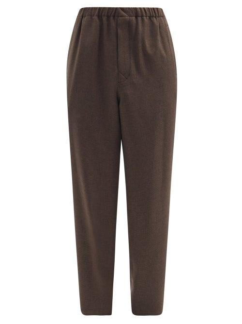 Matchesfashion.com Undercover - Slim-leg Fine-check Woven Track Pants - Mens - Brown
