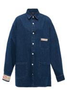 Matchesfashion.com Raf Simons - X.p.r-01 Logo-tab Oversized Denim Shirt Dress - Womens - Denim