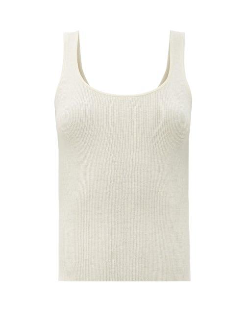 Matchesfashion.com Co - Scoop-neck Ribbed-knit Cashmere Tank Top - Womens - Ivory