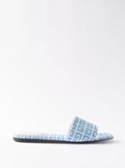 Givenchy - 4g-monogram Canvas Slides - Womens - Blue White