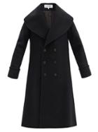 Matchesfashion.com Loewe - Double-breasted Wool-blend Overcoat - Mens - Black