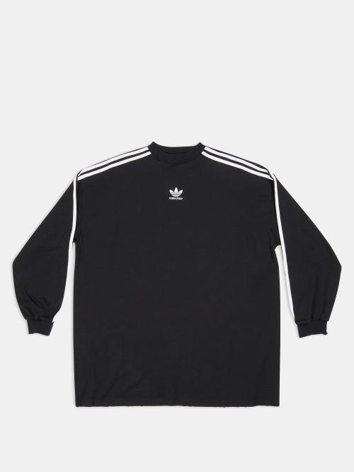 Balenciaga - X Adidas Logo-print Jersey Long-sleeved T-shirt - Mens - Black White