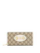 Matchesfashion.com Gucci - 1955 Horsebit Gg Supreme Canvas Wallet - Womens - White Multi