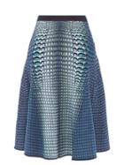 Ladies Rtw Marine Serre - Moonfish Skin-jacquard Midi Skirt - Womens - Blue Print