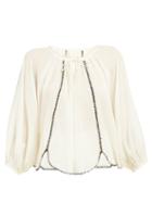 Matchesfashion.com Anaak - Lago Drawstring Neck Cotton Blouse - Womens - Ivory