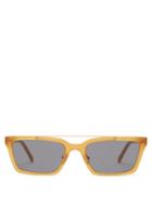 Matchesfashion.com Self-portrait - Lia Squared Acetate Sunglasses - Womens - Brown