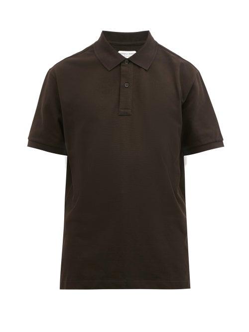 Matchesfashion.com Bottega Veneta - Cotton-piqu Polo Shirt - Mens - Brown