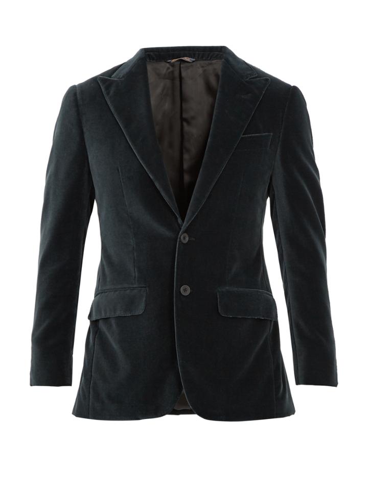 Thom Sweeney Single-breasted Velvet Blazer