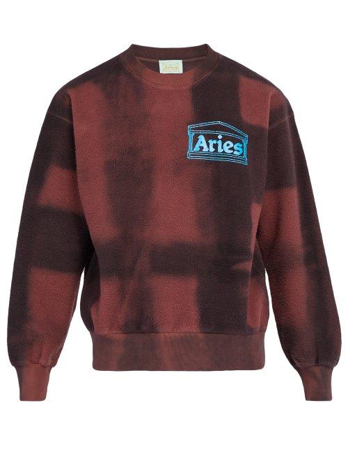 Matchesfashion.com Aries - Tie Dye Cotton Fleece Sweatshirt - Mens - Red