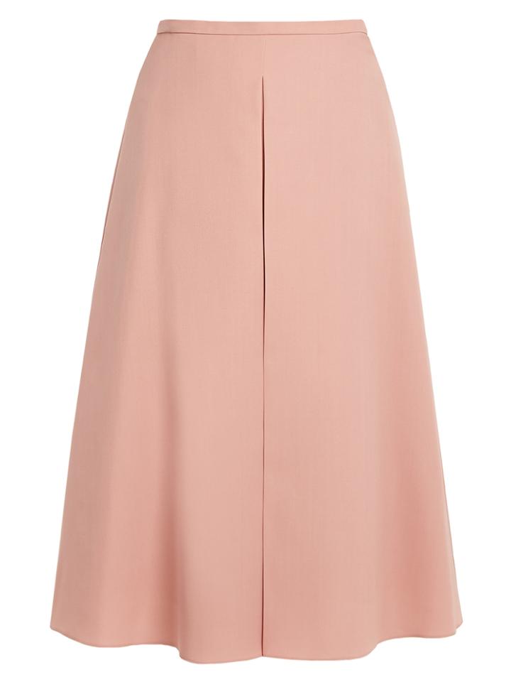 Rochas Inverted-pleat A-line Wool Skirt