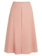 Rochas Inverted-pleat A-line Wool Skirt