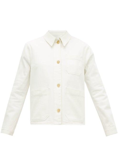 Matchesfashion.com Ssone - Craft Organic Cotton Blend Denim Jacket - Womens - Ivory