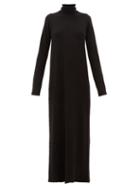Matchesfashion.com Raey - Roll Neck Ribbed Cashmere Dress - Womens - Black