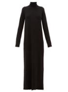 Matchesfashion.com Raey - Roll Neck Ribbed Cashmere Dress - Womens - Black