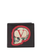 Matchesfashion.com Valentino - X Undercover Skull Print Leather Bifold Wallet - Mens - Black