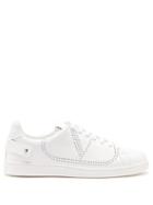 Matchesfashion.com Valentino - Perforated Leather Low Top Trainers - Mens - White