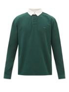 Maison Kitsun - Fox-appliqu Cotton-jersey Rugby Shirt - Mens - Dark Green