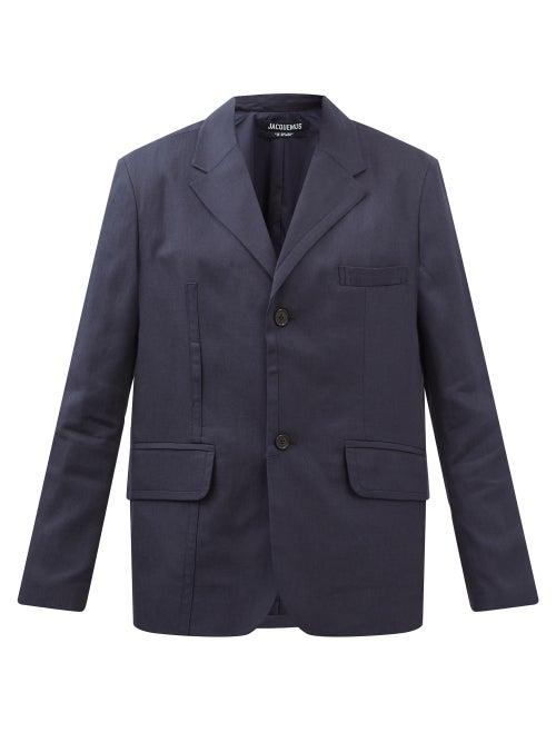 Jacquemus - Bacio Single-breasted Stitched-front Blazer - Mens - Navy