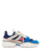 Matchesfashion.com Isabel Marant - Kindsay Nylon And Suede Low Top Trainers - Womens - Blue Multi