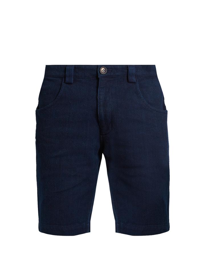 Blue Blue Japan Slim-leg Cotton Shorts