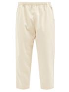 11.11 / Eleven Eleven - Elasticated-waist Denim Cropped Trousers - Mens - Cream