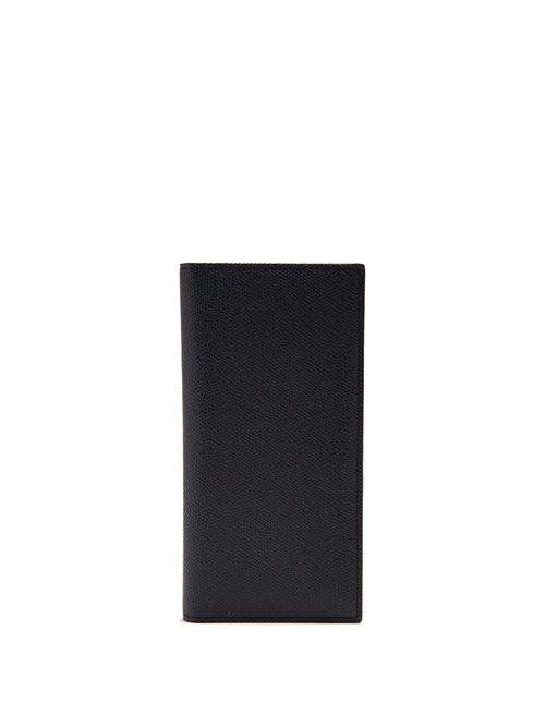 Matchesfashion.com Valextra - Vertical Grained Leather Wallet - Mens - Navy
