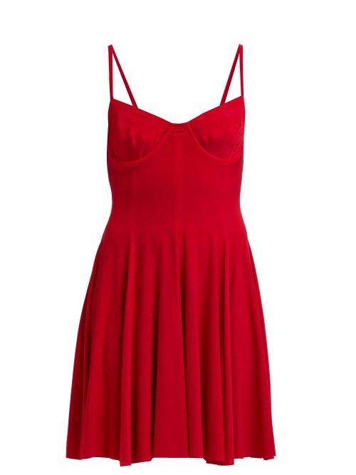 Matchesfashion.com Norma Kamali - Underwire Stretch Jersey Mini Dress - Womens - Red