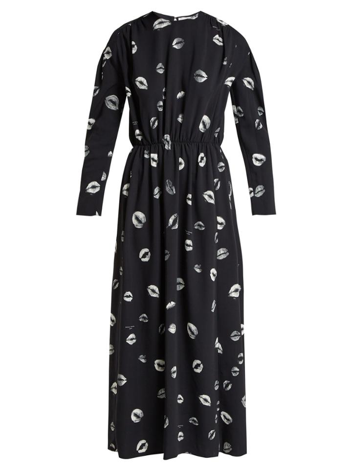 Sonia Rykiel Kiss-print Cady Midi Dress