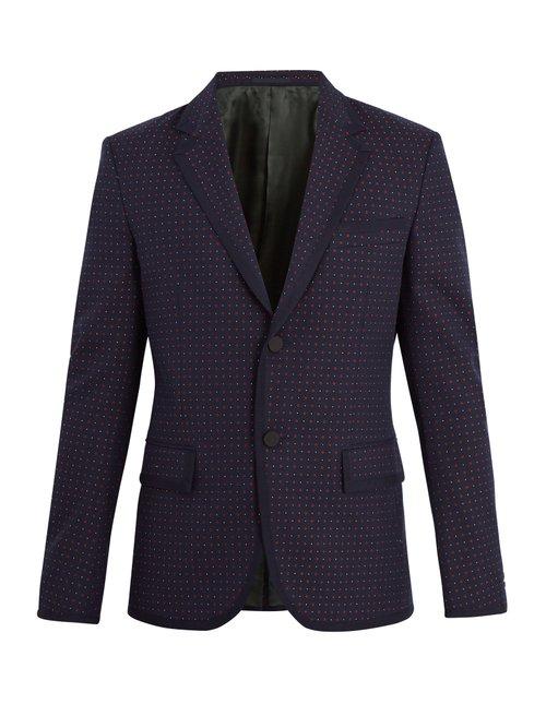 Matchesfashion.com Gucci - Cambridge Cotton And Wool Blend Jacket - Mens - Navy