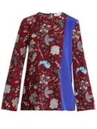 Diane Von Furstenberg Contrast-panel Silk Crepe De Chine Top