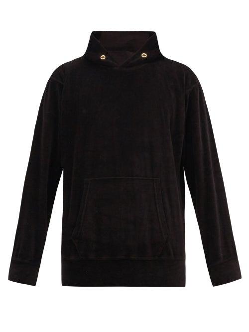 Matchesfashion.com Les Tien - Cotton-blend Velour Hooded Sweatshirt - Mens - Black