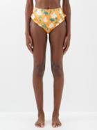 Agua By Agua Bendita - Jengibre High-rise Recycled-fibre Bikini Briefs - Womens - Orange Print