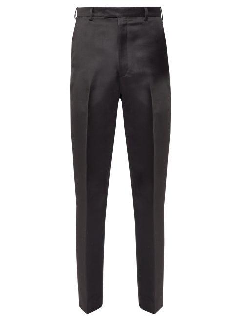 Matchesfashion.com Prada - Straight Leg Silk Blend Trousers - Mens - Black