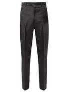 Matchesfashion.com Prada - Straight Leg Silk Blend Trousers - Mens - Black