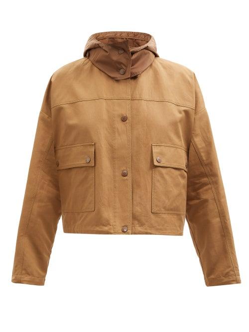 Moncler - Rouzic Hooded Cotton-blend Gabardine Jacket - Womens - Tan