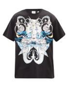 Matchesfashion.com Burberry - Illustration-print Cotton-jersey T-shirt - Mens - Black Multi