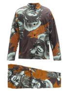 Matchesfashion.com Undercover - Statue And Palm-print Overshirt And Trousers - Mens - Brown